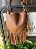 Leather fringe messenger